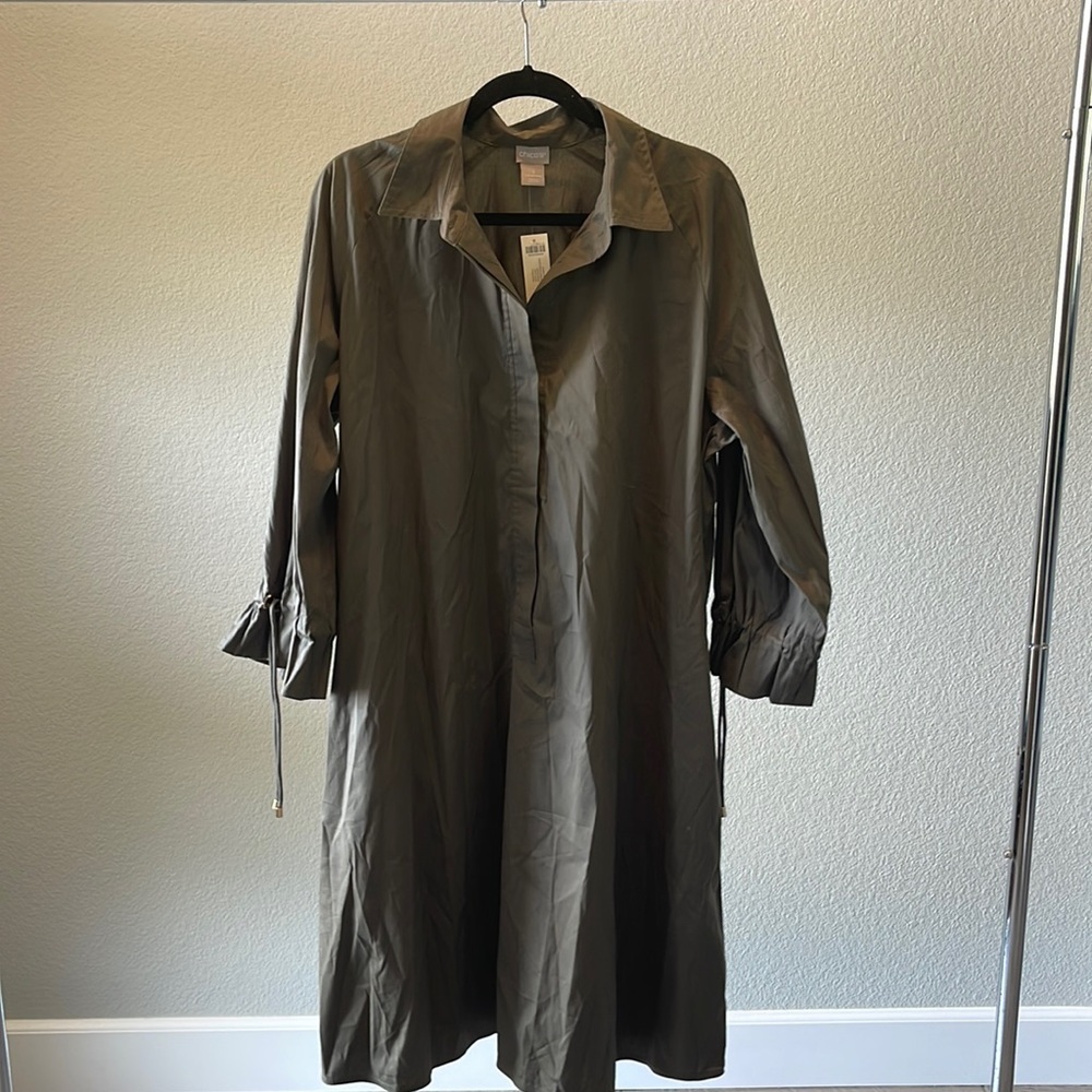 Olive Green Chicos Button Down dress, Size 3